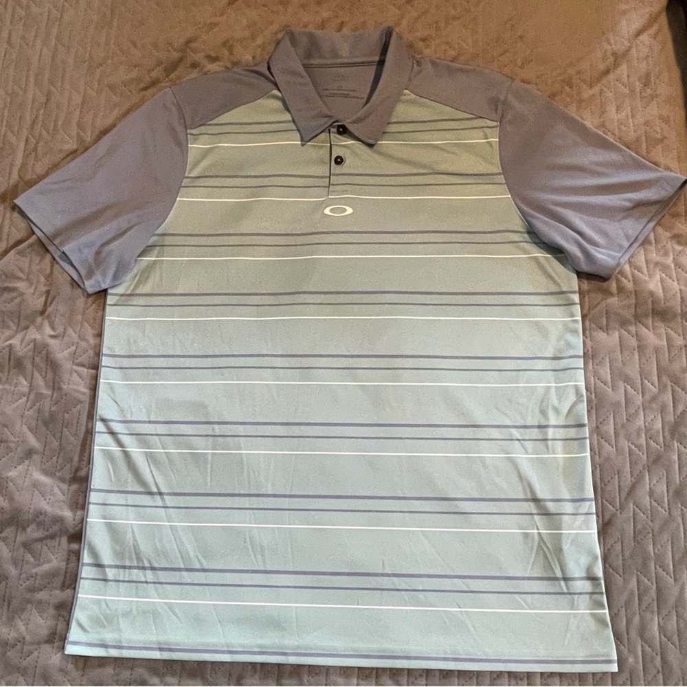 Oakley polo shirt mens size large NWOT blue/green